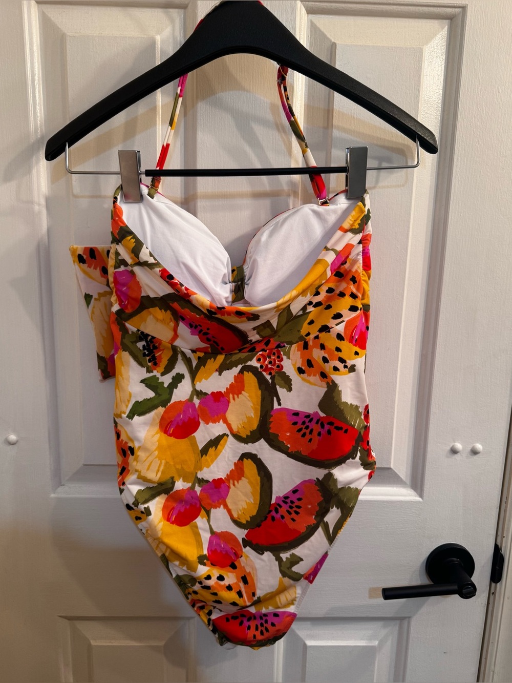 Farm Rio Papaya Fruits Paradise One-Piece Swimsuit Bathing Suit Sz Large - Picture 9 of 12